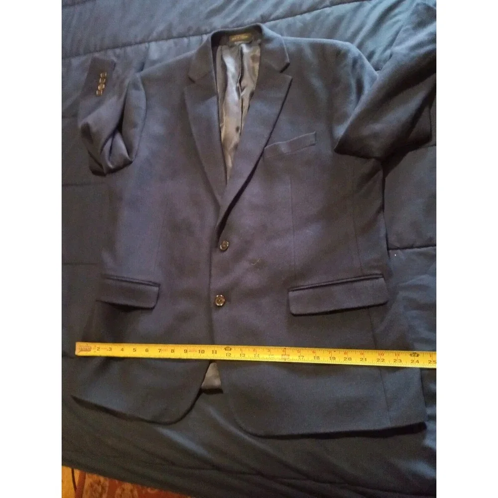 Lauren Ralph Lauren Mens Blazer Charcoal Navy‎ Jacket Silk Wool & Cashmere 46R